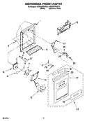 DISPENSER FRONT PARTS Diagram and Parts List for KSRX22FSWH01  KitchenAid Refrigerator