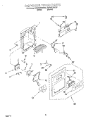 DISPENSER FRONT Diagram and Parts List for KSRE27FHWH01  KitchenAid Refrigerator
