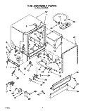 TUB ASSEMBLY, LIT/OPTIONAL Diagram and Parts List for WU3000X5  Roper Dishwasher