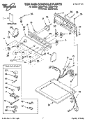 TOP AND CONSOLE PARTS Diagram and Parts List for LGQ8611PG0  Whirlpool Dryer