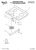 COOKTOP PARTS Diagram and Parts List for RF196LXMQ1  Whirlpool Range