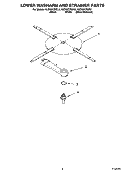 LOWER WASHARM AND STRAINER PARTS Diagram and Parts List for KUDI02CRWH3  KitchenAid Dishwasher