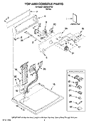 TOP AND CONSOLE PARTS Diagram and Parts List for MED5640TQ0  Maytag Dryer