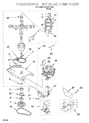 TRANSMISSION, MOTOR AND PUMP Diagram and Parts List for LCR7244HQ0  Whirlpool Washer