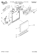 FRAME AND CONSOLE Diagram and Parts List for 7DU840CWDB1  Whirlpool Dishwasher