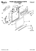 FRAME AND CONSOLE PARTS Diagram and Parts List for DU811SWPU3  Whirlpool Dishwasher