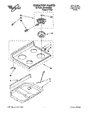 COOKTOP Diagram and Parts List for 4RF310PXDQ0  Whirlpool Range
