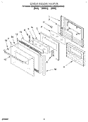 OVEN DOOR Diagram and Parts List for KEBS278BBL2  KitchenAid Wall Oven