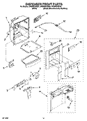 DISPENSER FRONT PARTS Diagram and Parts List for GF6NFEXRB01  Whirlpool Refrigerator