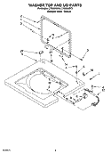 WASHER TOP AND LID PARTS Diagram and Parts List for LTG6234DT4  Whirlpool Washer Dryer Combo