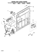 DOOR AND LATCH PARTS Diagram and Parts List for GU2455XTSB1  Whirlpool Dishwasher