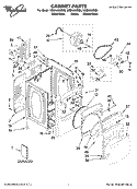 CABINET PARTS Diagram and Parts List for WED6400SB0  Whirlpool Dryer