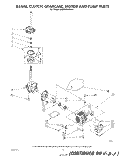 BRAKE, CLUTCH, GEARCASE, MOTOR AND PUMP Diagram and Parts List for KAWE850VAL1  KitchenAid Washer