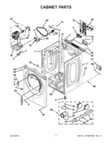 CABINET PARTS Diagram and Parts List for WEL98HEBU0  Whirlpool Dryer