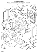 CHASSIS PARTS Diagram and Parts List for YKERA205PB1  KitchenAid Range