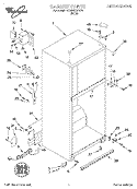 CABINET Diagram and Parts List for 4ET20NKXFW01  Whirlpool Refrigerator