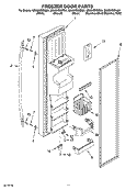 FREEZER DOOR PARTS Diagram and Parts List for GS6SHEXNL01  Whirlpool Refrigerator