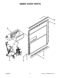 INNER DOOR PARTS Diagram and Parts List for KUDC10IXBL8  KitchenAid Dishwasher