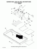 BURNER BOX, GAS VALVES, AND SWITCHES Diagram and Parts List for KDRS483VSS00  KitchenAid Range