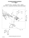 W10495626 BURNER ASSEMBLY Diagram and Parts List for 3DWGD4800YQ0  Whirlpool Dryer