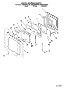 OVEN DOOR PARTS Diagram and Parts List for KEBC247KBL06  KitchenAid Wall Oven