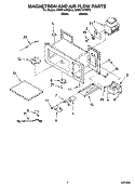 MAGNETRON AND AIR FLOW PARTS Diagram and Parts List for KHMC107EBT2  KitchenAid Microwave
