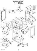 CHASSIS PARTS Diagram and Parts List for RF212PXSQ3  Whirlpool Range