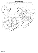 DOOR PARTS, OPTIONAL PARTS (NOT INCLUDED) Diagram and Parts List for WGD9400SB1  Whirlpool Dryer