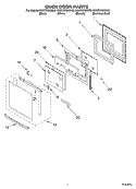 OVEN DOOR Diagram and Parts List for KEMC378KSS0  KitchenAid Microwave Oven Combo