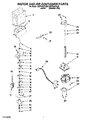 MOTOR AND ICE CONTAINER PARTS Diagram and Parts List for GD5YHAXTL02  Whirlpool Refrigerator