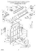 CONTROLS AND REAR PANEL Diagram and Parts List for 3LBR7255AN0  Whirlpool Washer