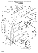 CONTROLS AND REAR PANEL Diagram and Parts List for RAX7244KQ0  Roper Washer