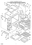 OVEN CHASSIS Diagram and Parts List for GW395LEGB3  Whirlpool Range