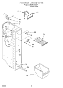 FREEZER LINER Diagram and Parts List for 3KART730GW01  Whirlpool Refrigerator