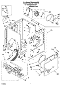 CABINET PARTS Diagram and Parts List for LGR5644PQ1  Whirlpool Dryer