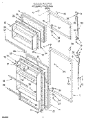 DOOR Diagram and Parts List for TT14DKXEW11  Estate Refrigerator