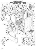 CABINET PARTS Diagram and Parts List for GEW9250PL1  Whirlpool Dryer