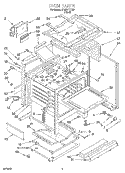 OVEN Diagram and Parts List for SF387PEYB7  Whirlpool Range