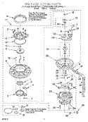 PUMP AND MOTOR Diagram and Parts List for KUDM24SEWH1  KitchenAid Dishwasher