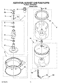 AGITATOR, BASKET AND TUB PARTS Diagram and Parts List for YWET3300SQ1  Whirlpool Washer Dryer Combo