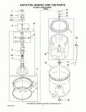 AGITATOR, BASKET AND TUB PARTS Diagram and Parts List for CAWSS16445WQ0  Crosley Washer