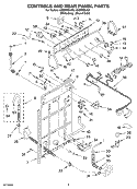 CONTROLS AND REAR PANEL Diagram and Parts List for LSQ9600LG0  Whirlpool Washer