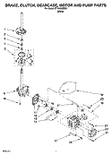 BRAKE, CLUTCH, GEARCASE, MOTOR AND PUMP PARTS Diagram and Parts List for ETW4400SQ0  Estate Washer