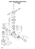 PUMP AND SPRAYARM Diagram and Parts List for DU400CWGW1  Whirlpool Dishwasher