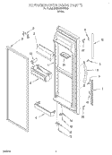 REFRIGERATOR DOOR Diagram and Parts List for 3VED27DQFW00  Whirlpool Refrigerator