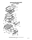 REFRIGERATOR SHELF Diagram and Parts List for 8ED22DQXXN00  Whirlpool Refrigerator