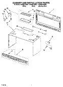 CABINET AND INSTALLATION PARTS Diagram and Parts List for YKHMS175MBL1  KitchenAid Microwave