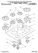 COOKTOP, BURNER AND GRATE Diagram and Parts List for KDDT207BBL6  KitchenAid Range