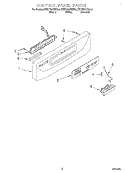 CONTROL PANEL Diagram and Parts List for KUDR24SEWH4  KitchenAid Dishwasher