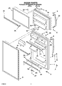 DOOR PARTS Diagram and Parts List for ET1WTKXKQ05  Whirlpool Refrigerator